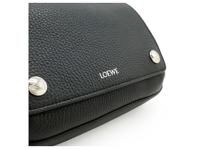 Borsa Messenger Piccola Pebble in Pelle Nera Loewe Nero - vista 8