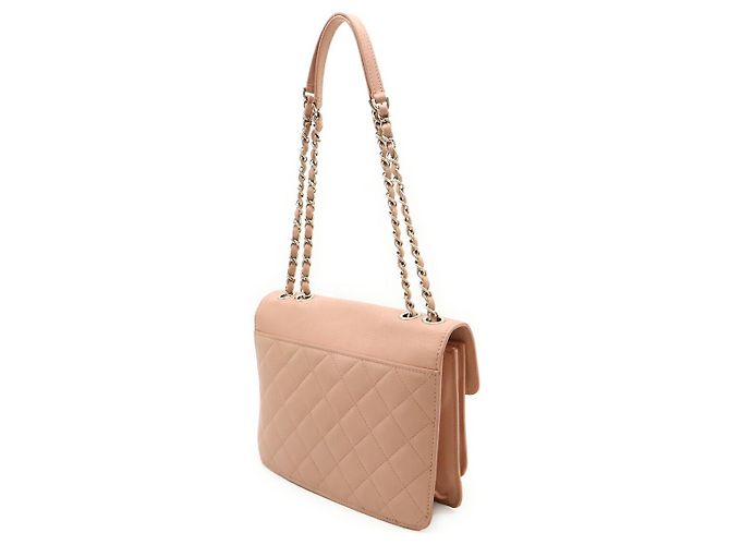 Borsa a tracolla Chanel in pelle con doppia catena Rosa - vista 2