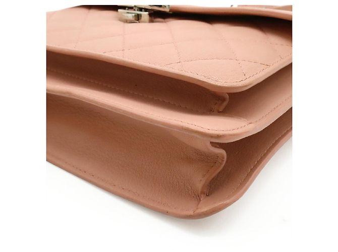 Borsa a tracolla Chanel in pelle con doppia catena Rosa - vista 3