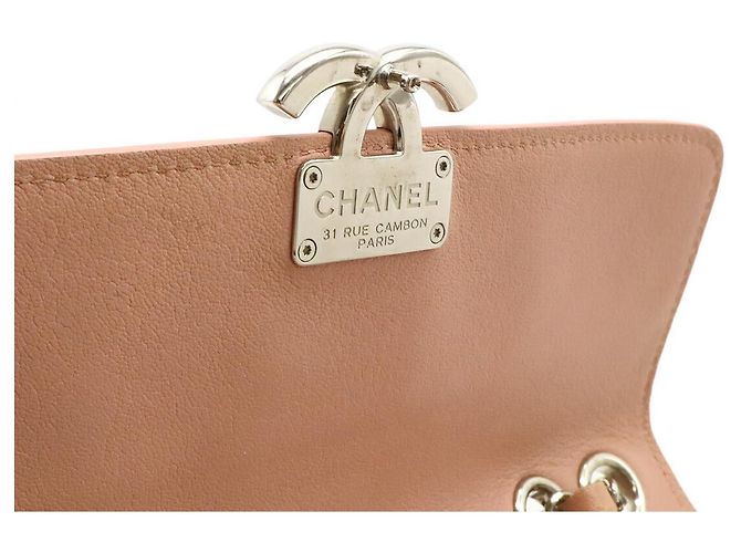 Borsa a tracolla Chanel in pelle con doppia catena Rosa - vista 6