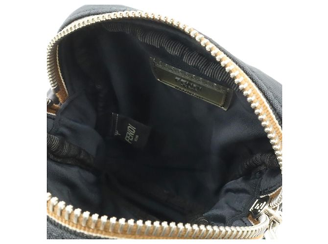 Borsa a Spalla Fendi Nylon Leather Pequin Nero - vista 8