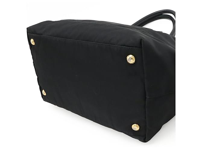 Prada Nylon-Leder-Tote-Bag Schwarz - Ansicht 3