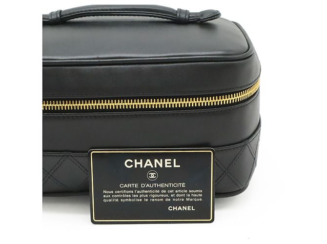 Vanity Beauty case bicolore Chanel in pelle nera Nero - vista 9