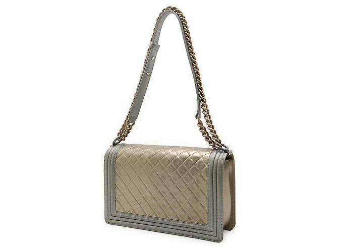 Borsa Chanel Boy Chanel Matelasse Chain D'oro Metallico - vista 2