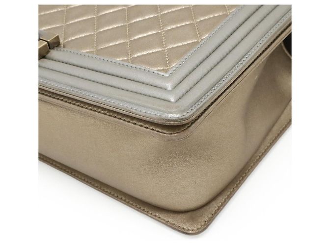 Borsa Chanel Boy Chanel Matelasse Chain D'oro Metallico - vista 3