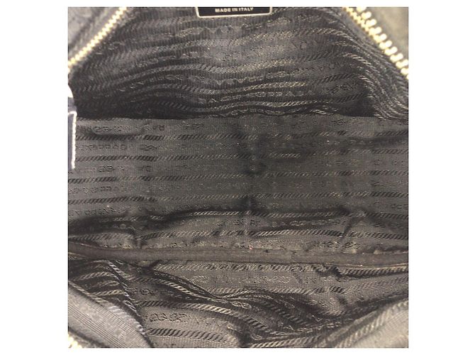 Borsa Tote Prada Tessuto Nylon Leather Logo Nero - vista 9