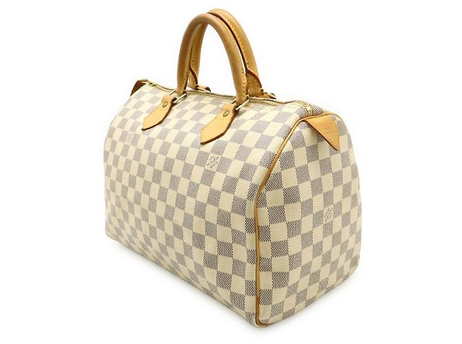 Borsa Louis Vuitton Damier Azur Speedy 30 Marrone Beige - vista 2