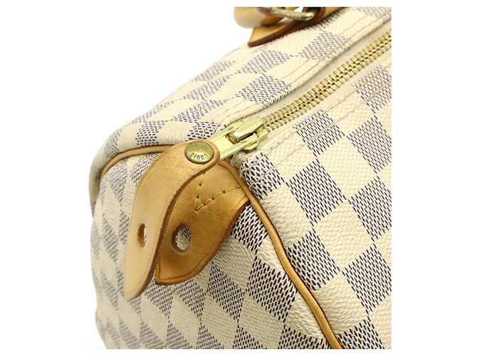 Borsa Louis Vuitton Damier Azur Speedy 30 Marrone Beige - vista 5