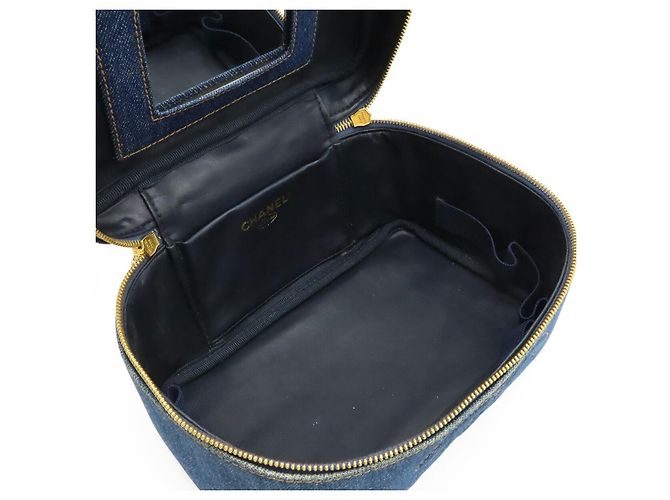 Chanel Denim Vanity Make-up-Tasche Blau - Ansicht 7