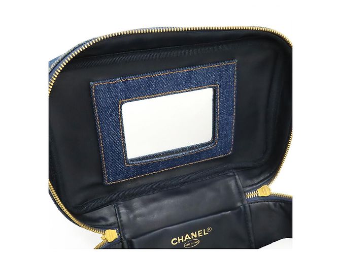 Chanel Denim Vanity Make-up-Tasche Blau - Ansicht 8
