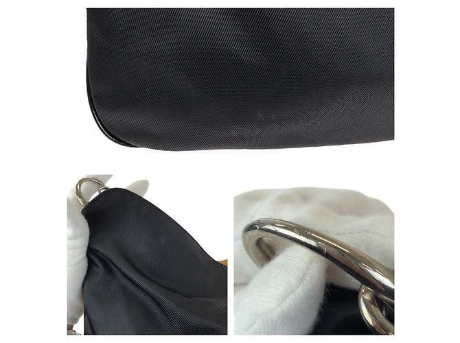 Gucci Bamboo Nylon Schultertasche Schwarz - Ansicht 5