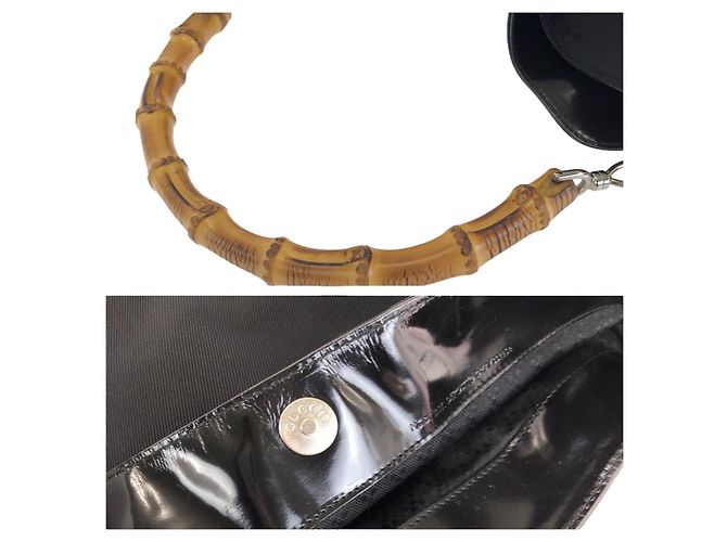 Gucci Bamboo Nylon Schultertasche Schwarz - Ansicht 6