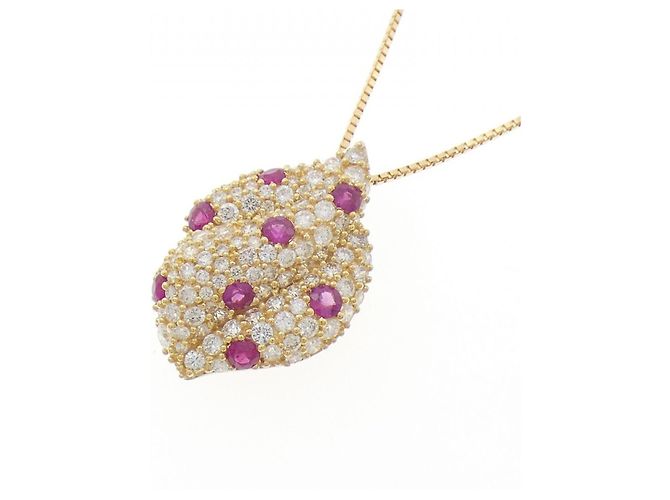 Autre Marque Collana Gstv Au750 Rubino e Diamante D'oro - vista 3
