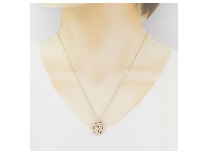 Autre Marque Collana Gstv Au750 Rubino e Diamante D'oro - vista 6