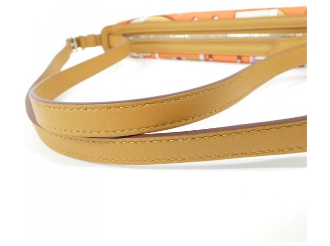 Hermès Hermes CARRE EN BOUCLES Sursoir Tout Go Silk Swift Pouch Arancione - vista 5