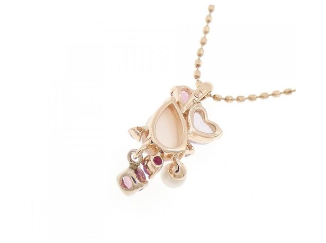 Autre Marque Collana con pietra color oro rosa K10 - vista 4
