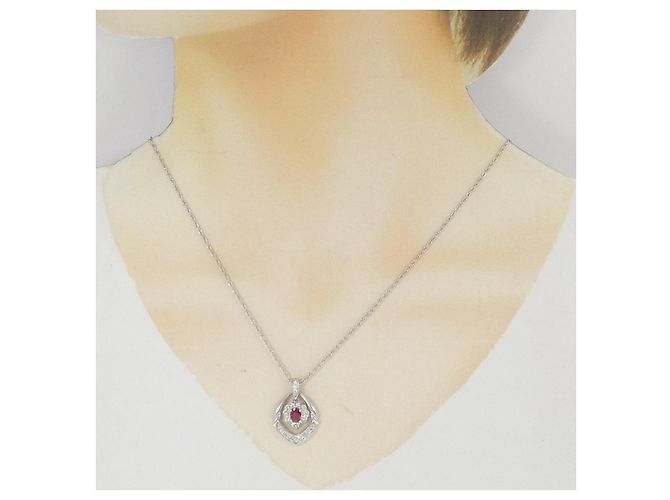 Autre Marque Collana in platino Au750 Rosso - vista 6