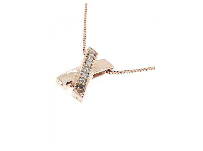 Autre Marque Collana in oro rosa K10 e diamanti - vista 3