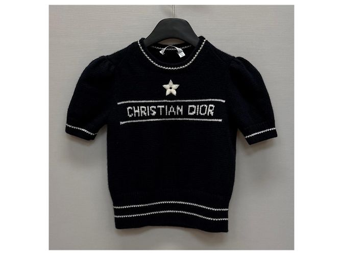 Dior Suéter de malha de lã e cashmere de manga curta Azul - vista 2