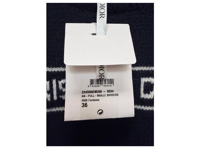 Dior Suéter de malha de lã e cashmere de manga curta Azul - vista 8