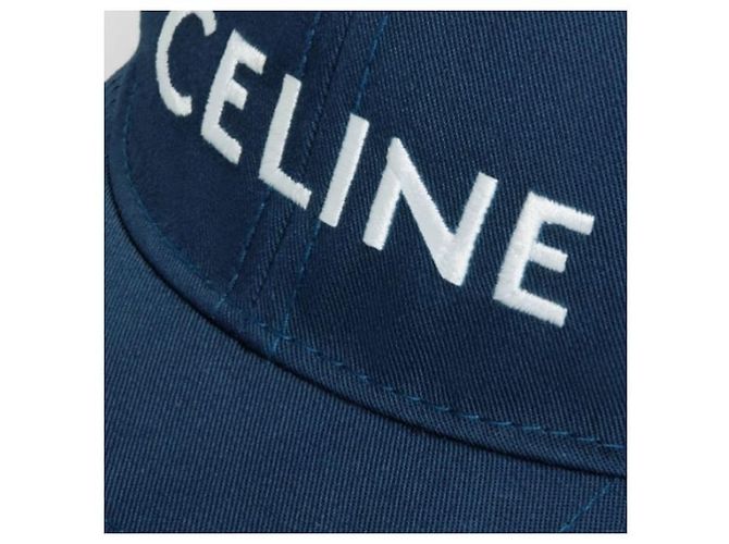 Céline Logo Embroidered Baseball Cap Navy Blue - view 10