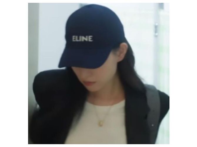 Céline Logo Embroidered Baseball Cap Navy Blue - view 12