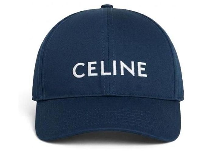 Céline Logo Embroidered Baseball Cap Navy Blue - view 2