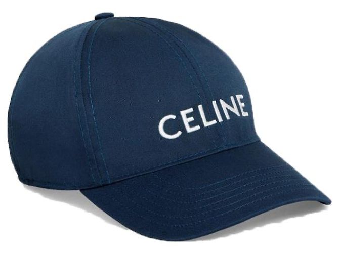 Céline Logo Embroidered Baseball Cap Navy Blue - view 6