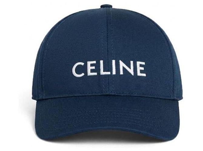 Céline Logo Embroidered Baseball Cap Navy Blue - view 7