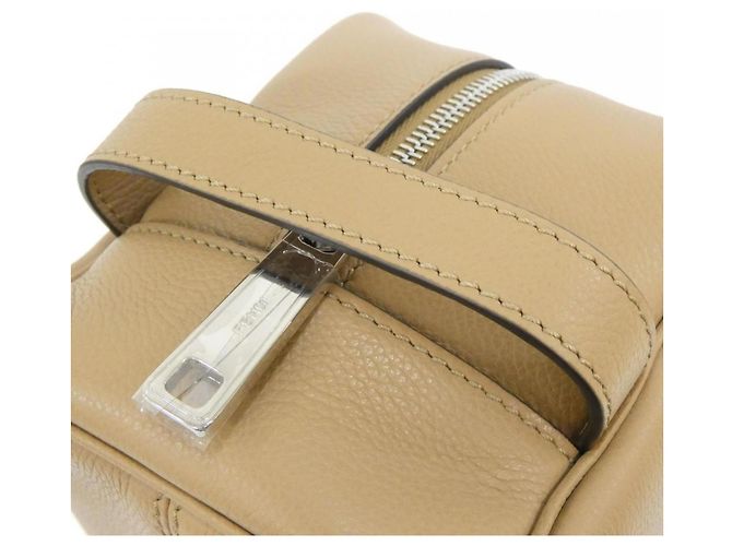 Clutch in pelle beige Fendi - vista 6