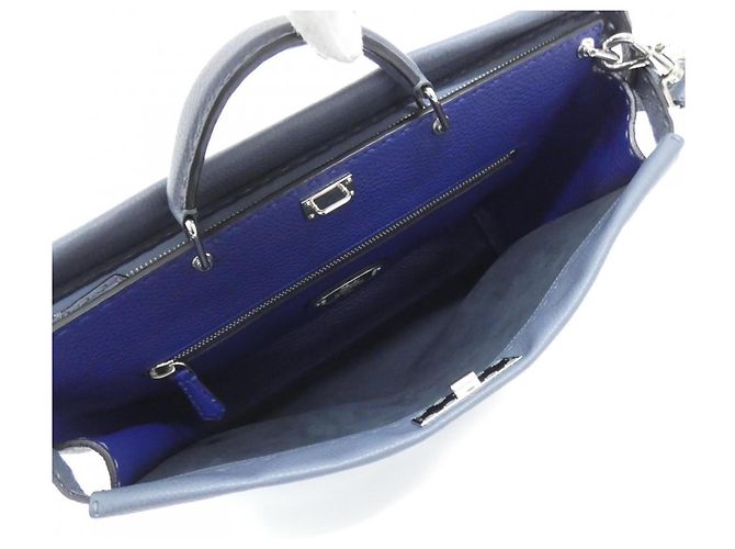 Borsa Fendi SELLERIA Peekaboo 7VA388 E21 Blu Blu chiaro - vista 6