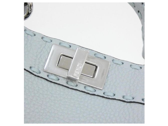 Borsa Fendi SELLERIA Peekaboo I See You Small Blu chiaro - vista 3