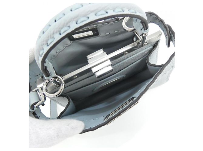 Borsa Fendi SELLERIA Peekaboo I See You Small Blu chiaro - vista 5