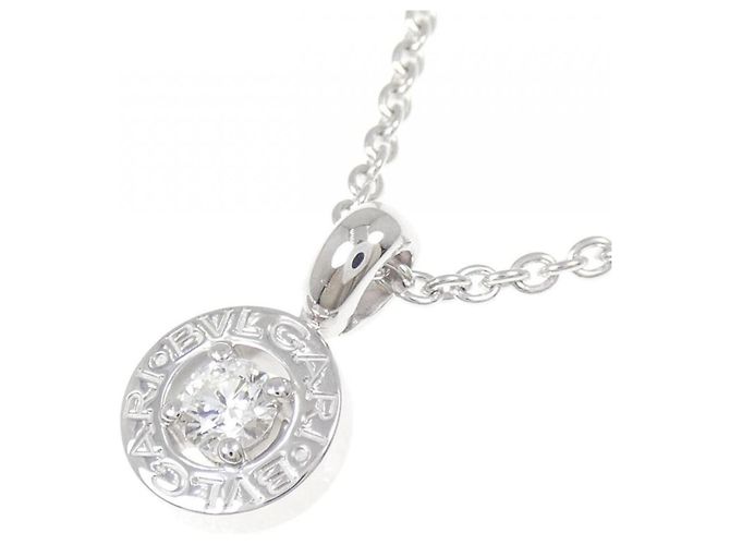 Bulgari Collana con pendente in oro bianco 18K e diamante Bvlgari - vista 3