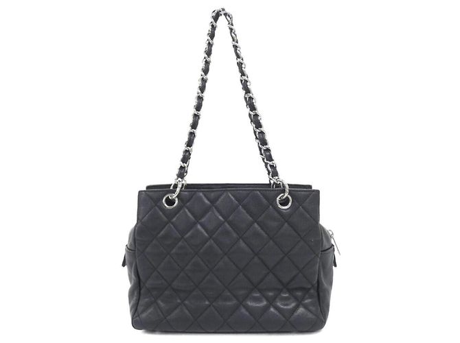 Borsa a tracolla Chanel 18004 in pelle di vitello granulata nera Nero - vista 2
