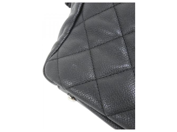 Borsa a tracolla Chanel 18004 in pelle di vitello granulata nera Nero - vista 4