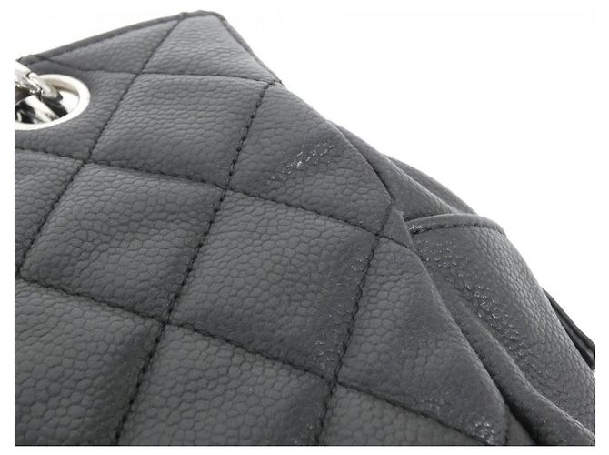 Borsa a tracolla Chanel 18004 in pelle di vitello granulata nera Nero - vista 5