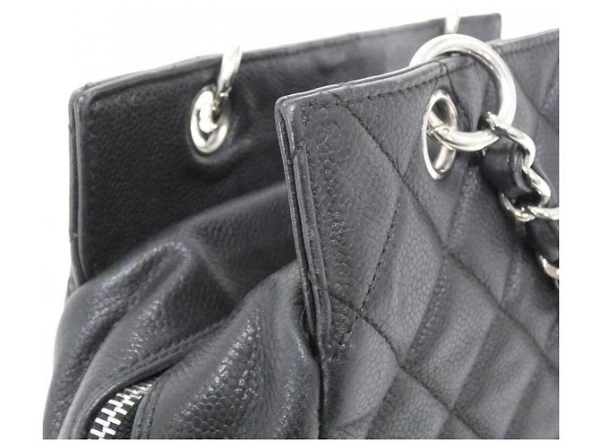 Borsa a tracolla Chanel 18004 in pelle di vitello granulata nera Nero - vista 7