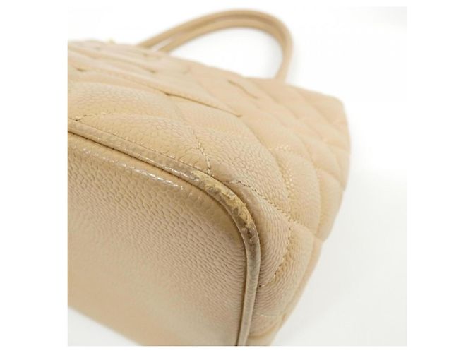 Borsa Chanel 1804 Beige in pelle di vitello granulata - vista 3