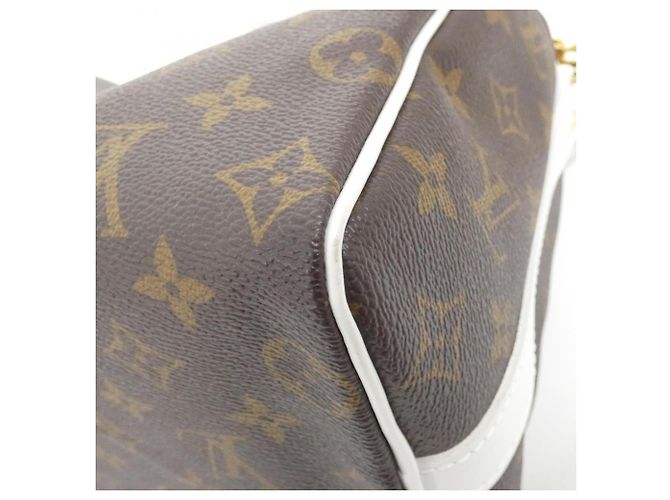 Borsa Boston Louis Vuitton Monogram Speedy Bandoulière Marrone Bianco - vista 2
