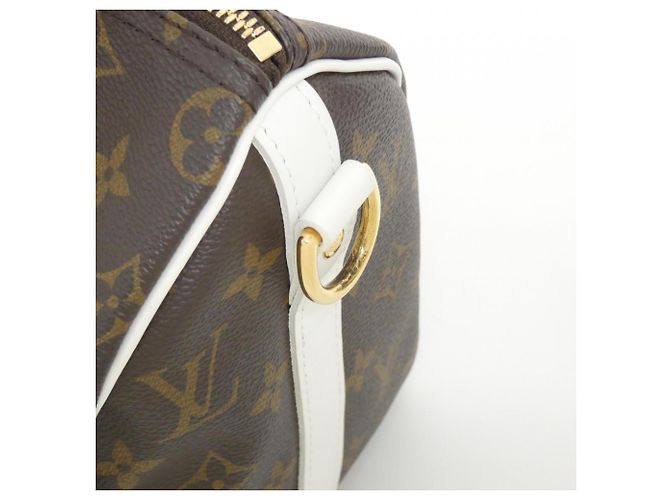 Borsa Boston Louis Vuitton Monogram Speedy Bandoulière Marrone Bianco - vista 4