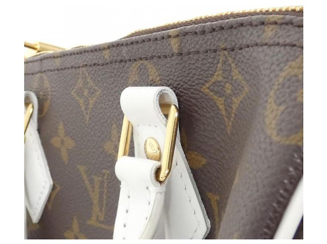 Borsa Boston Louis Vuitton Monogram Speedy Bandoulière Marrone Bianco - vista 5