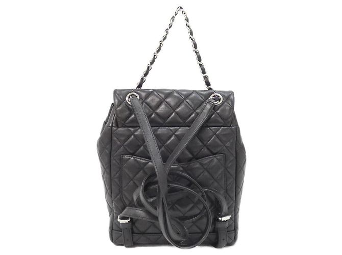 Chanel 91121 Rucksack aus schwarzem Lammleder - Ansicht 2