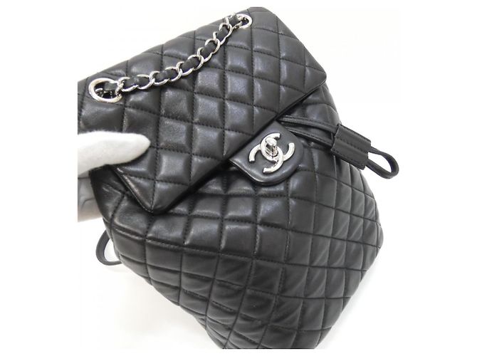 Chanel 91121 Rucksack aus schwarzem Lammleder - Ansicht 6