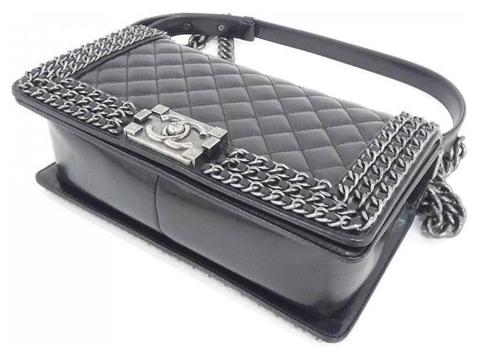 Borsa a tracolla Chanel Boy Line 92872 Nero - vista 3