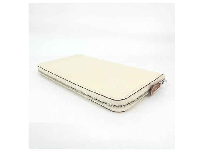 Cartera de seda Hermès LA PATISSERIE FRANCAISE Blanco Beige - vista 2