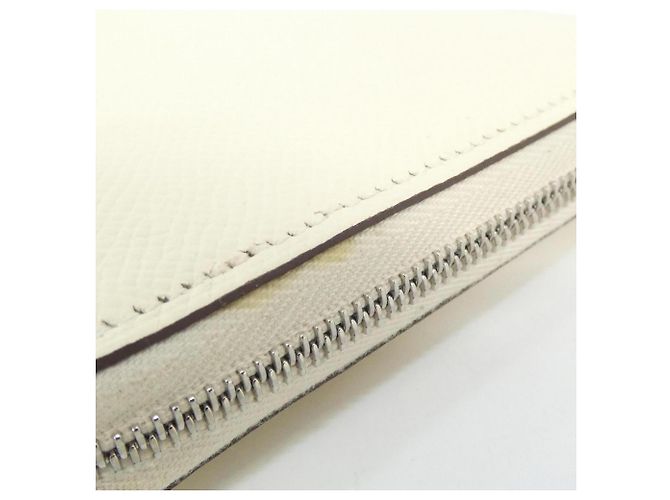Cartera de seda Hermès LA PATISSERIE FRANCAISE Blanco Beige - vista 3