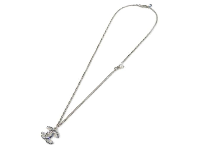 Collana Chanel AB0868 Argento Bianco Blu - vista 2