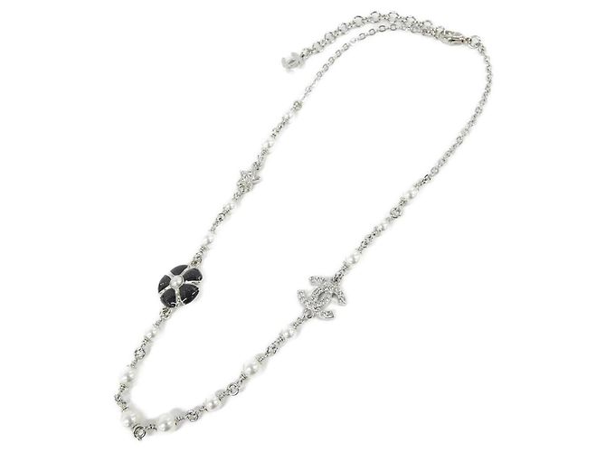 Collar Chanel ABG887 Negro Plata Blanco - vista 2