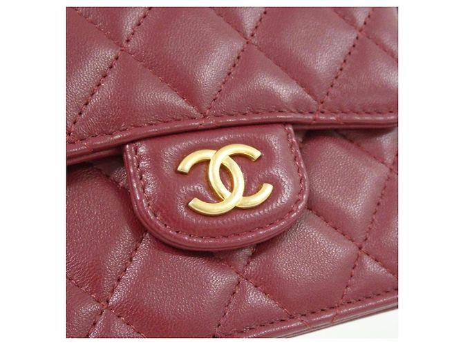 Sac à main Chanel AP2200 en cuir Bordeaux - vue 4